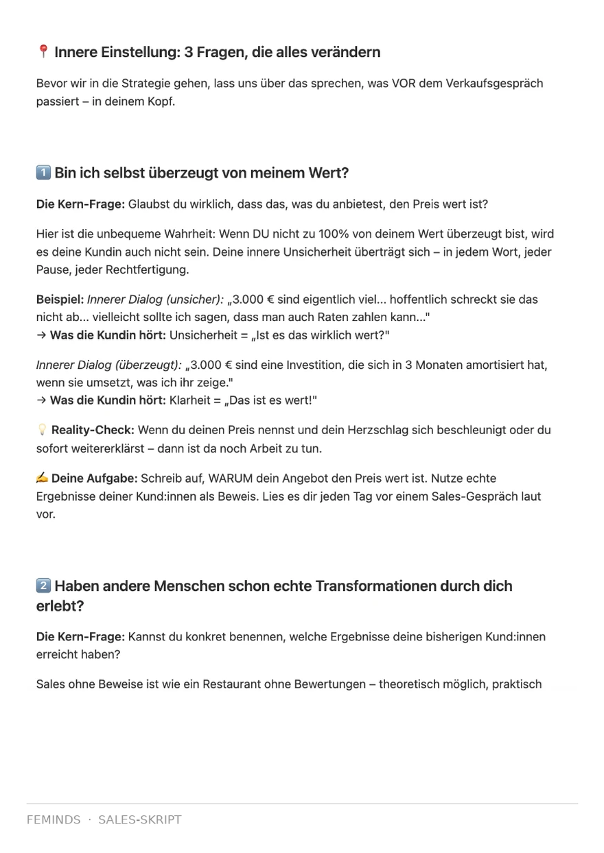 Sales-Skript: Innere Einstellung